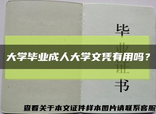 大学毕业成人大学文凭有用吗？缩略图