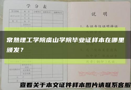 常熟理工学院虞山学院毕业证样本在哪里颁发？缩略图