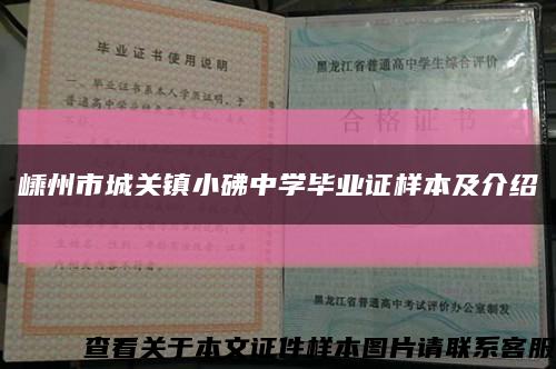 嵊州市城关镇小砩中学毕业证样本及介绍缩略图