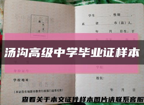 汤沟高级中学毕业证样本缩略图