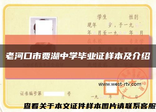 老河口市贾湖中学毕业证样本及介绍缩略图