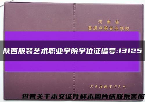 陕西服装艺术职业学院学位证编号:13125缩略图