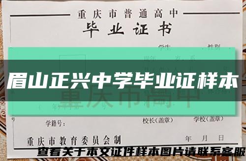 眉山正兴中学毕业证样本缩略图