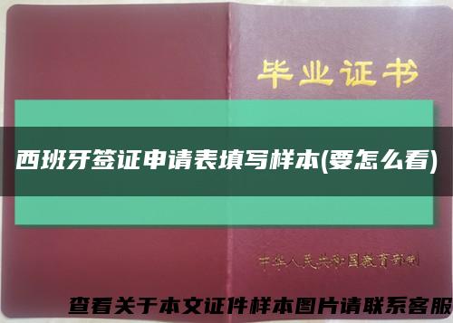 西班牙签证申请表填写样本(要怎么看)缩略图