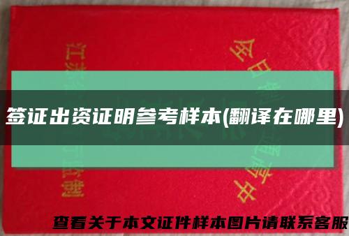 签证出资证明参考样本(翻译在哪里)缩略图