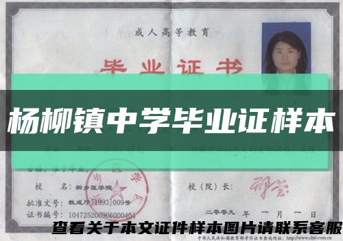 杨柳镇中学毕业证样本缩略图