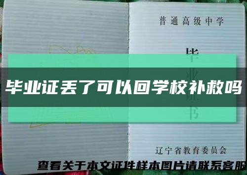 毕业证丢了可以回学校补救吗缩略图