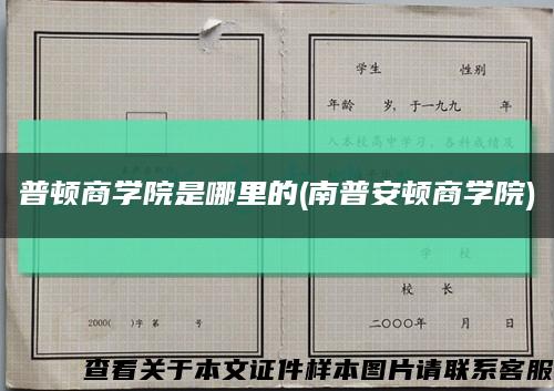 普顿商学院是哪里的(南普安顿商学院)缩略图