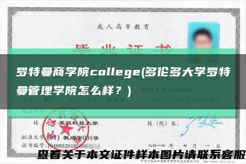 罗特曼商学院college(多伦多大学罗特曼管理学院怎么样？)缩略图