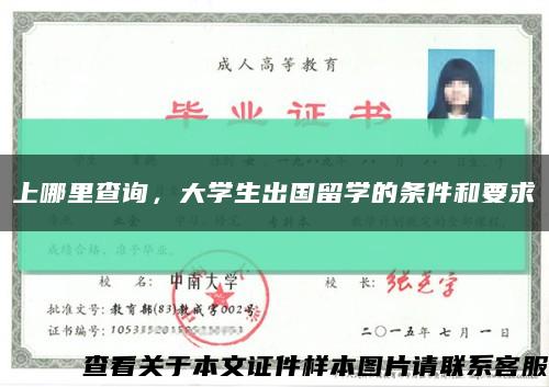 上哪里查询，大学生出国留学的条件和要求缩略图