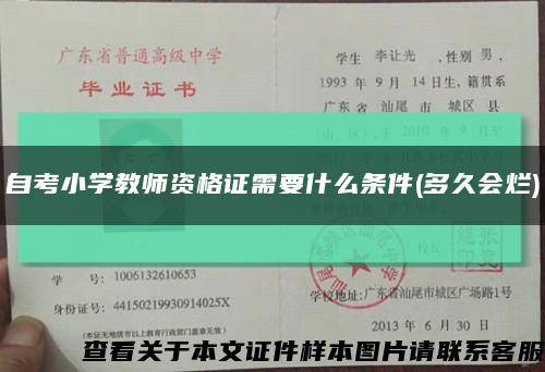 自考小学教师资格证需要什么条件(多久会烂)缩略图