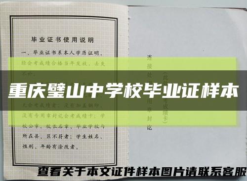 重庆璧山中学校毕业证样本缩略图