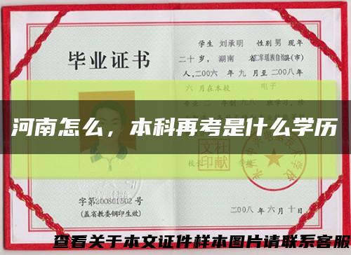 河南怎么，本科再考是什么学历缩略图