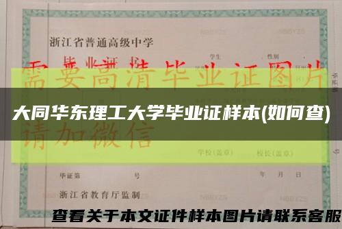 大同华东理工大学毕业证样本(如何查)缩略图