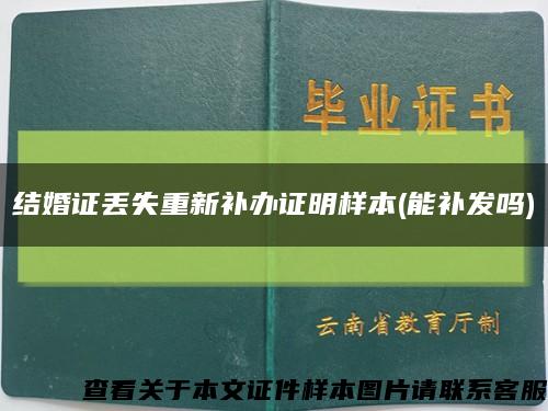 结婚证丢失重新补办证明样本(能补发吗)缩略图