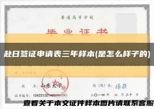 赴日签证申请表三年样本(是怎么样子的)缩略图