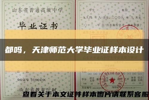 都吗，天津师范大学毕业证样本设计缩略图