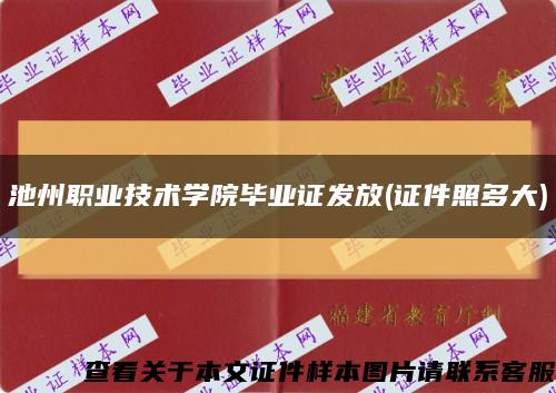 池州职业技术学院毕业证发放(证件照多大)缩略图