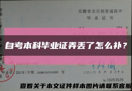 自考本科毕业证弄丢了怎么补？缩略图