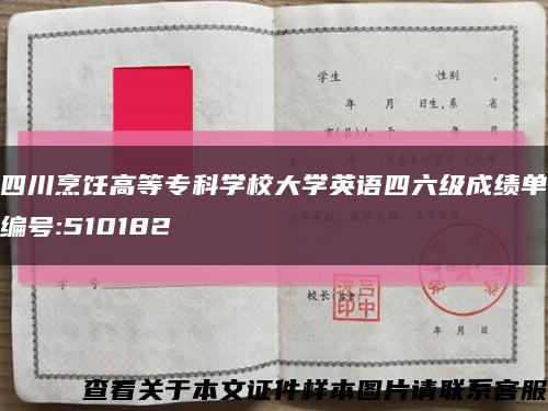 四川烹饪高等专科学校大学英语四六级成绩单编号:510182缩略图