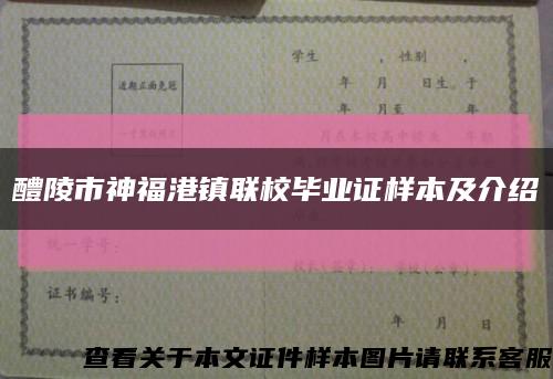 醴陵市神福港镇联校毕业证样本及介绍缩略图