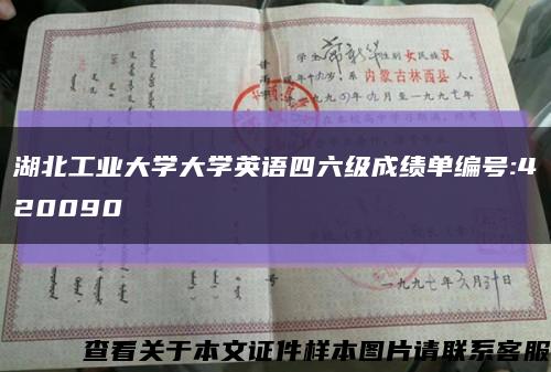 湖北工业大学大学英语四六级成绩单编号:420090缩略图