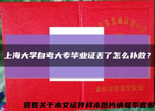 上海大学自考大专毕业证丢了怎么补救？缩略图