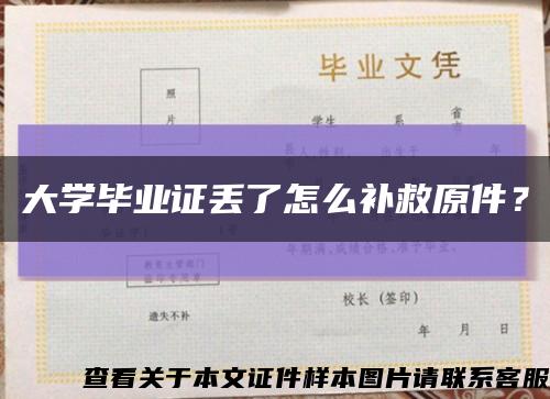 大学毕业证丢了怎么补救原件？缩略图