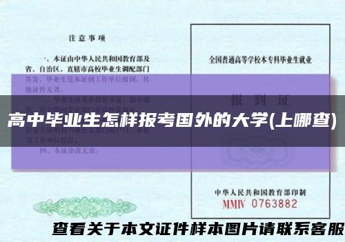 高中毕业生怎样报考国外的大学(上哪查)缩略图