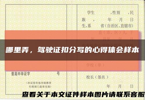 哪里弄，驾驶证扣分写的心得体会样本缩略图