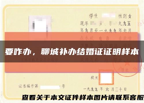 要咋办，聊城补办结婚证证明样本缩略图