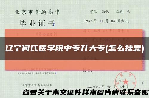 辽宁何氏医学院中专升大专(怎么挂靠)缩略图