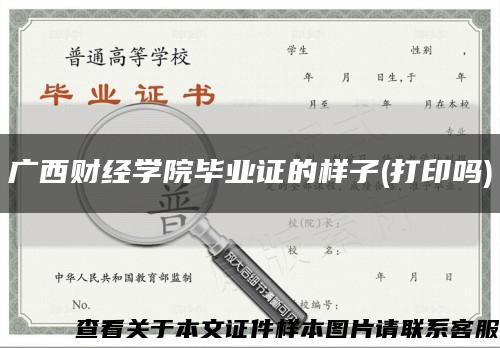 广西财经学院毕业证的样子(打印吗)缩略图