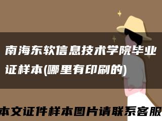 南海东软信息技术学院毕业证样本(哪里有印刷的)缩略图