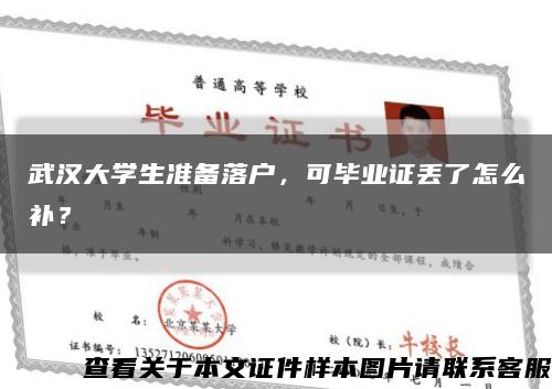 武汉大学生准备落户，可毕业证丢了怎么补？缩略图