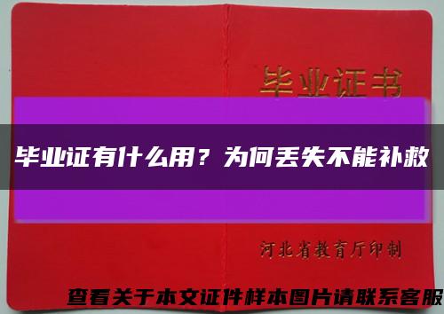 毕业证有什么用？为何丢失不能补救缩略图