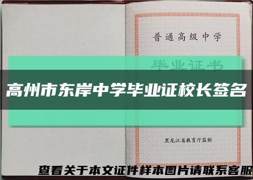 高州市东岸中学毕业证校长签名缩略图