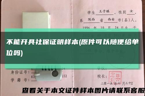 不能开具社保证明样本(原件可以随便给单位吗)缩略图