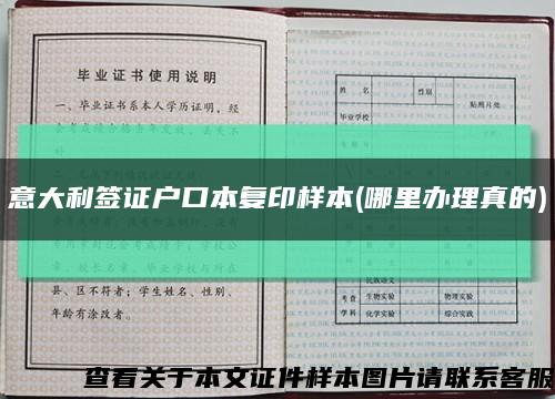 意大利签证户口本复印样本(哪里办理真的)缩略图