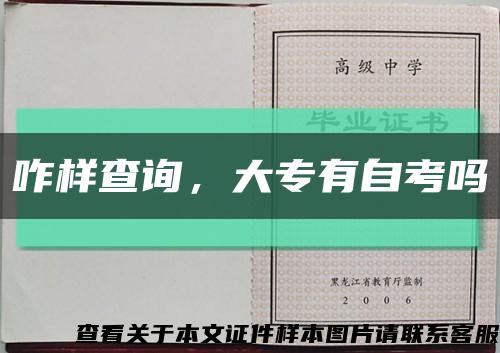 咋样查询，大专有自考吗缩略图