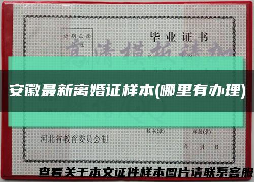 安徽最新离婚证样本(哪里有办理)缩略图