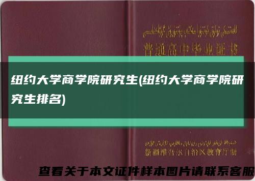 纽约大学商学院研究生(纽约大学商学院研究生排名)缩略图