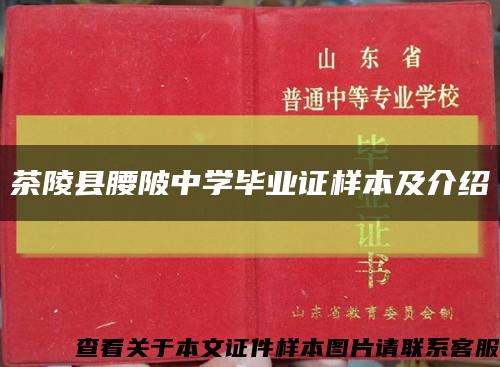 茶陵县腰陂中学毕业证样本及介绍缩略图