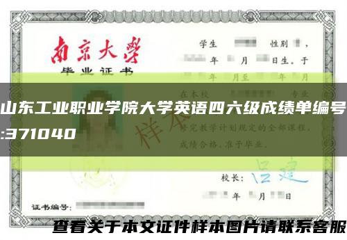 山东工业职业学院大学英语四六级成绩单编号:371040缩略图