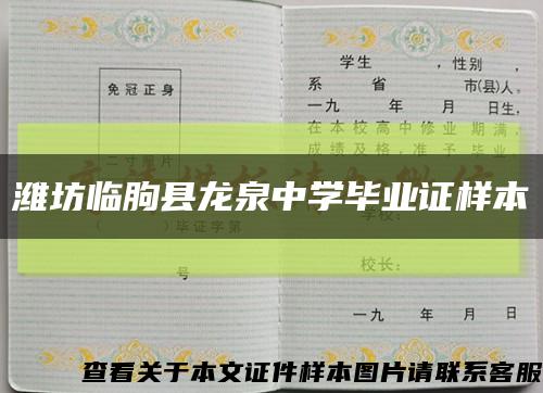 潍坊临朐县龙泉中学毕业证样本缩略图