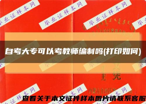 自考大专可以考教师编制吗(打印如何)缩略图