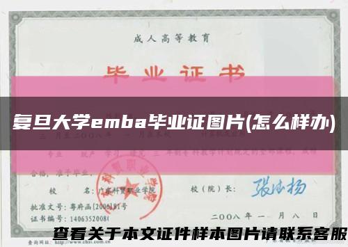 复旦大学emba毕业证图片(怎么样办)缩略图