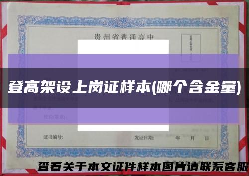 登高架设上岗证样本(哪个含金量)缩略图