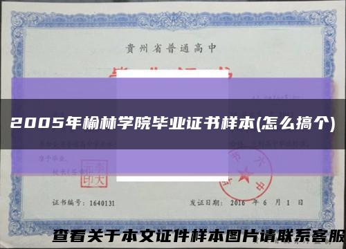 2005年榆林学院毕业证书样本(怎么搞个)缩略图