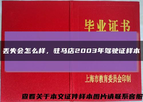 丢失会怎么样，驻马店2003年驾驶证样本缩略图